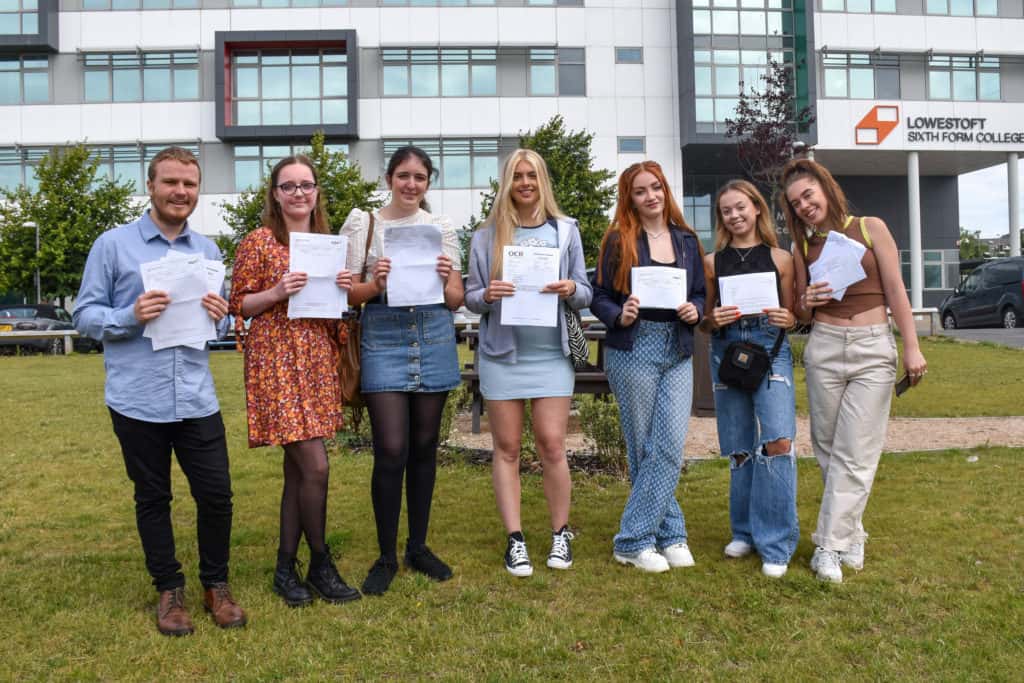 Lowestoft Sixth Form students celebrating their results. Photo ...